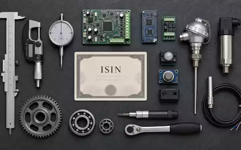 Honeywell US4448591028 Flatlay mit Präzisionswerkzeugen Sensormodulen Lagern und ISIN-Zertifikatskarte auf dunklem Schiefer - Foto: THN