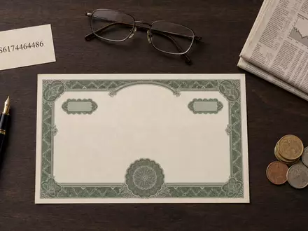Flatlay mit Aktienzertifikat und ISIN-Karte US6174464486 stellt die Morgan Stanley Aktie thematisch dar - Foto: THN