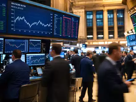 Edwards Lifesciences US28176E1082 NYSE-Handelsparkett mit Healthcare-Sektor-Charts aktiven Händlern an Bildschirmarbeitsplätzen und Kursanzeigen - Foto: THN