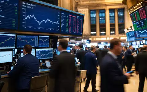 Edwards Lifesciences US28176E1082 NYSE-Handelsparkett mit Healthcare-Sektor-Charts aktiven Händlern an Bildschirmarbeitsplätzen und Kursanzeigen - Foto: THN