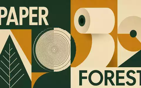 Bauhaus-Poster mit geometrischen Formen symbolisiert UPM-Kymmene Oyj, ISIN FI0009005987, im Bereich Papier und Wald - Foto: THN