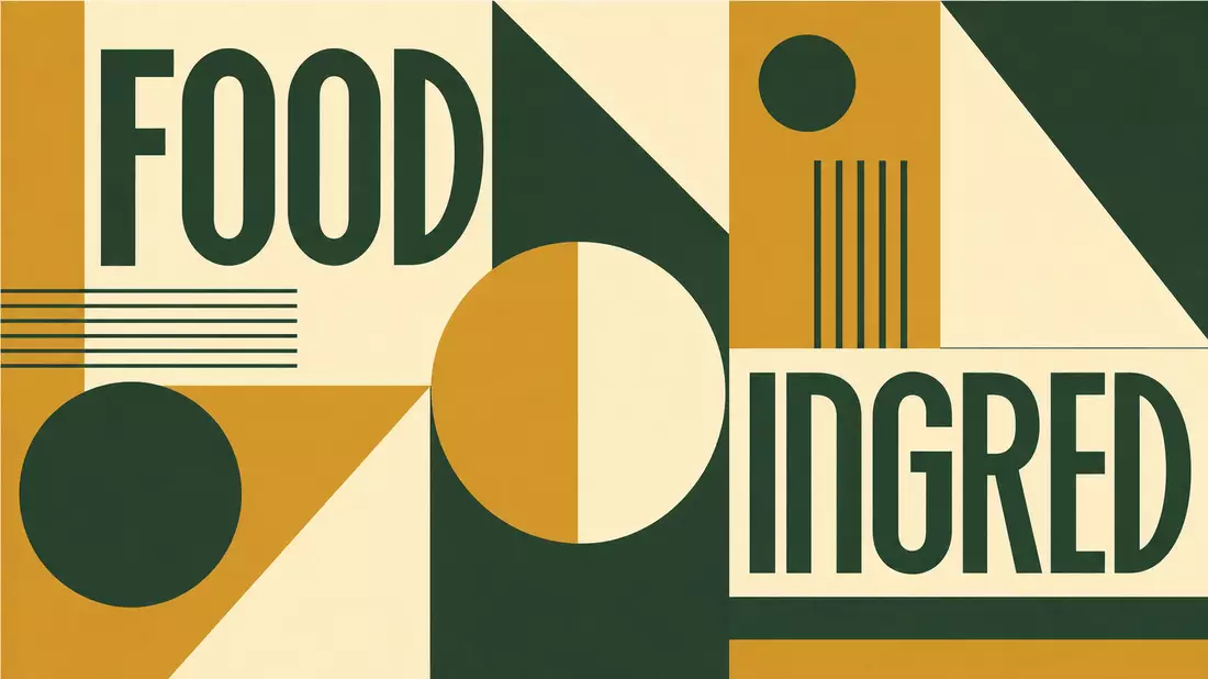 Bauhaus-Poster mit geometrischen Formen und Sektortext, Kerry Group plc IE0004906560, FOOD