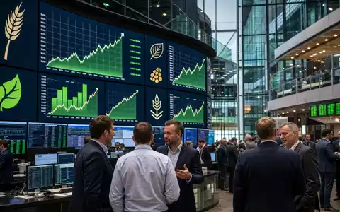 Kerry Group plc IE0004906560 wird im Börsen-Editorial mit Handelsraum in Dublin und sektorspezifischen Charts gezeigt - Foto: THN