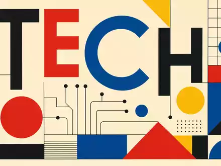 Bauhaus-Poster mit geometrischen Formen und Schriftzug TECH steht sinnbildlich für Marvell Technology, ISIN US5738741041 - Foto: THN