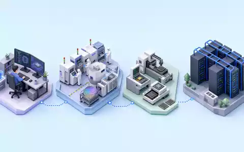 Isometrische 3D-Grafik zeigt Wertschöpfungskette von Marvell Technology, Aktie ISIN US5738741041, vom Chipdesign bis Rechenzentrum - Foto: THN
