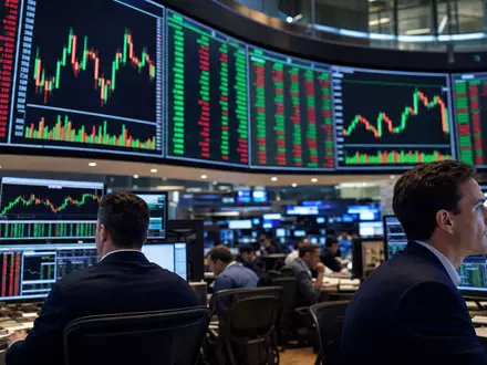 Börsen-Editorialfoto mit Handelsraum und Kurscharts bezieht sich auf Marvell Technology, Aktie ISIN US5738741041, NASDAQ-notiert - Foto: THN