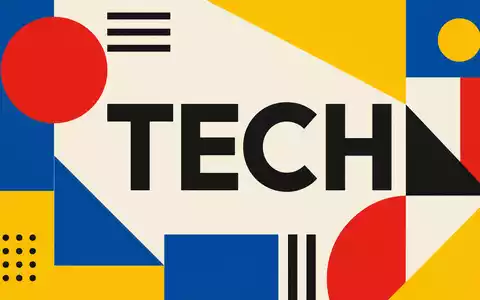 Match Group Inc. (ISIN US57669L1008) wird als geometrisches Bauhaus-Poster mit Sektor-Schriftzug TECH dargestellt - Foto: THN