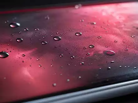 Match Group Inc. (ISIN US57669L1008) zeigt Makroaufnahme einer Smartphone-Glasoberfläche mit rosa Lichtstimmung - Foto: THN