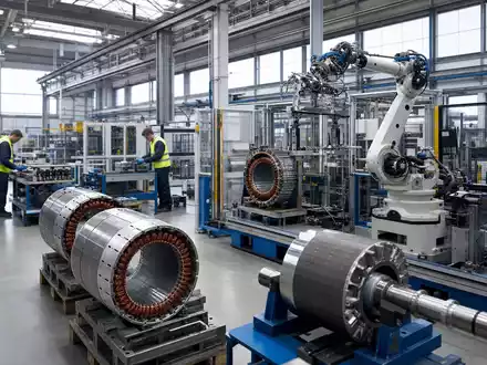 MBB SE (DE000A0ETBQ4) betreibt Beteiligungen in Fertigungshallen mit Robotik und Präzisionsmaschinenbau für Elektromotoren - Foto: THN