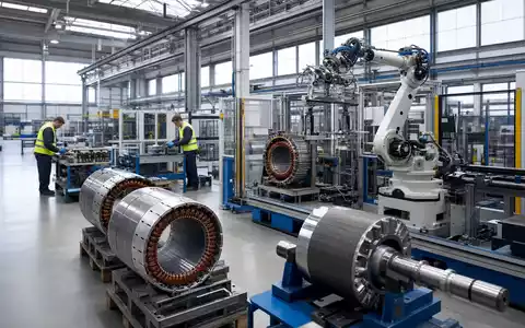MBB SE (DE000A0ETBQ4) betreibt Beteiligungen in Fertigungshallen mit Robotik und Präzisionsmaschinenbau für Elektromotoren - Foto: THN