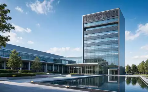 Architektur-Render eines modernen Bürohochhauses veranschaulicht den Unternehmenssitz der Holding MBB SE, ISIN DE000A0ETBQ4 - Foto: THN