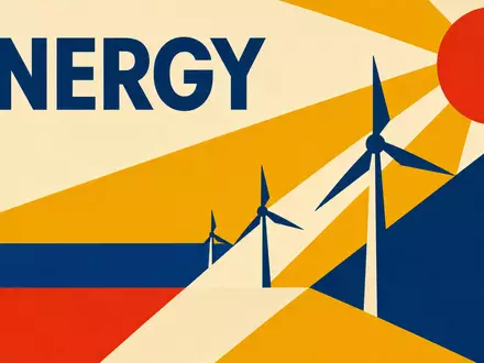 EDP Renováveis S.A. (ES0127797019) erscheint als Bauhaus-Poster mit geometrischen Windturbinen und dem Wort ENERGY - Foto: THN