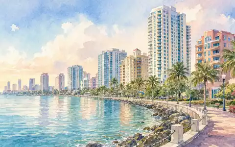 UDR Inc. (US9029011082) betreibt Apartmenttürme entlang US-Küstenstädten, hier künstlerisch als Aquarell dargestellt - Foto: THN