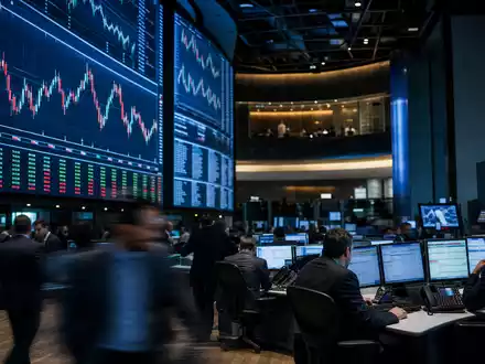 Börsen-Editorialfoto eines Trading-Floors mit Finanzcharts passt zu UniCredit S.p.A., ISIN IT0004781412, notiert im FTSE MIB - Foto: THN