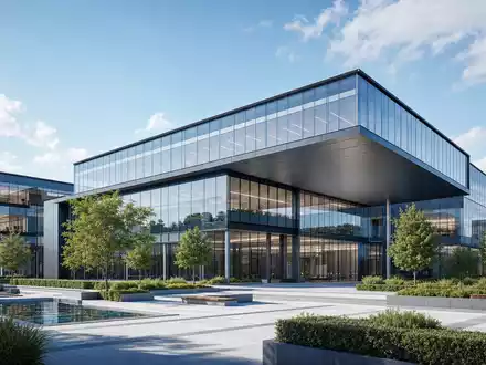 Palo Alto Networks US6974351057 visualisiert als architektonisches 3D-Render eines modernen Technologie-Firmensitzes aus Glas - Foto: THN
