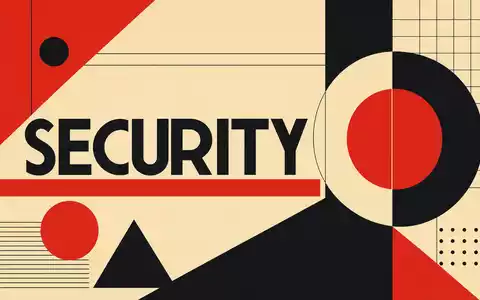 Palo Alto Networks US6974351057 interpretiert als Bauhaus-Poster mit geometrischen Formen und Schriftzug SECURITY - Foto: THN