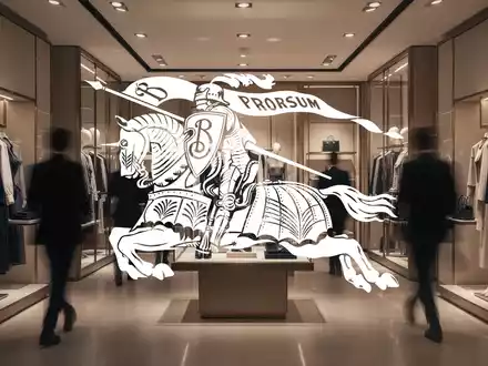 Eine luxuriöse Modeboutique, weich beleuchtet, mit eleganten Auslagen und verschwommenen Kundensilhouetten. Die Stimmung ist gedämpft und nachdenklich. - Foto: über boerse-global.de