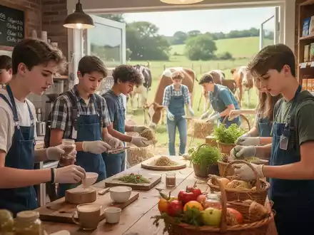 Junge Studenten arbeiten in verschiedenen Sommerjobs, wie in einem Café, auf einem Bauernhof oder in einem Geschäft, um ihr Budget aufzubessern. - Foto: über boerse-global.de