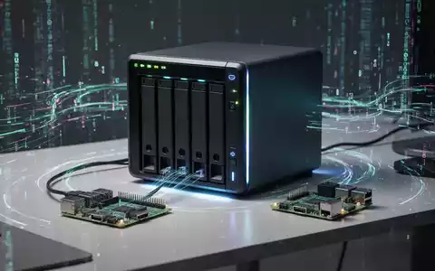 Modernes NAS-Gerät mit mehreren Einschüben, verbunden mit einem Raspberry Pi, symbolisiert Open-Source-Datenverwaltung. - Foto: über boerse-global.de