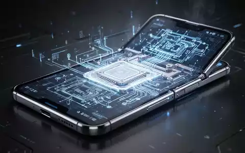 Faltbares Smartphone der Zukunft mit leuchtendem Display, das interne Komponenten wie Dampfkammerkühlung zeigt. - Foto: über boerse-global.de