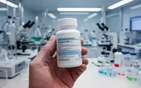 Eine Hand hält eine weiße Pillenflasche in einem sterilen Labor. Hintergrund mit wissenschaftlicher Ausrüstung. - Foto: über boerse-global.de