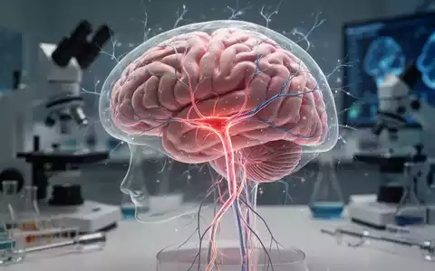 Ein detailliertes Modell eines menschlichen Gehirns mit leuchtenden neuronalen Netzen und Blutgefäßen, das medizinische Forschung darstellt. - Foto: über boerse-global.de