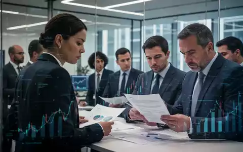 Finanzfachleute in einem modernen Londoner Büro, die Dokumente prüfen und sich umsehen, was auf Personalüberwachung und Compliance hindeutet. - Foto: über boerse-global.de