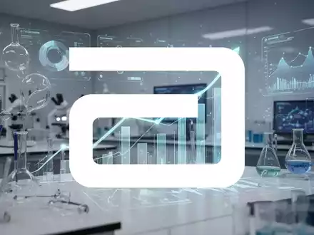 Abstrakte Darstellung des Diagnostiksektors mit leuchtenden wissenschaftlichen Instrumenten und Datenvisualisierungen in einem modernen Labor, das Wachstum und Präzision vermittelt. - Foto: über boerse-global.de