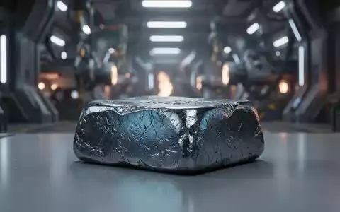 Ein glänzender, dunkelgrauer Wolframbarren auf einer reflektierenden Oberfläche mit einem unscharfen, futuristischen Industriehintergrund. - Foto: über boerse-global.de