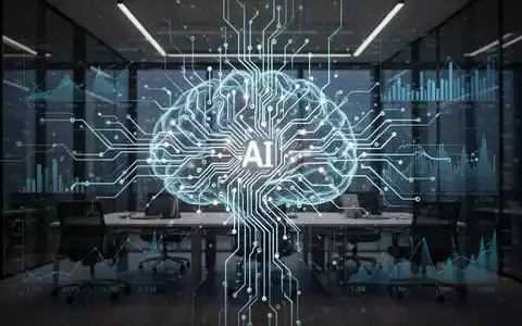 Eine futuristische Darstellung eines neuronalen Netzwerks oder einer Platine mit Finanzdaten-Visualisierungen, die KI im Audit-Management symbolisiert. - Foto: über boerse-global.de