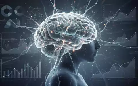 Ein stilisiertes, leuchtendes Gehirn mit neuronalen Pfaden, umgeben von Datenvisualisierungen und einer fokussierten menschlichen Silhouette. - Foto: über boerse-global.de