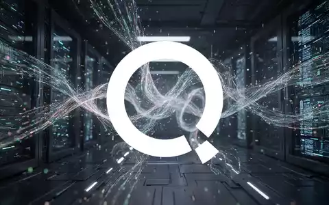 Abstrakte Darstellung von Quantencomputing und sicherer Datenübertragung mit leuchtenden Datenströmen in einer dunklen, hochtechnologischen Umgebung. - Foto: über boerse-global.de