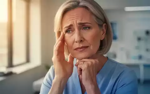 Eine nachdenkliche Frau mittleren Alters, die sich sanft die Schläfe berührt, symbolisiert die gesundheitlichen Herausforderungen der Menopause. - Foto: über boerse-global.de