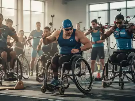Para-Athleten trainieren in verschiedenen Sportarten, darunter Schwimmen und Biathlon, als Symbol für Inklusion und Förderung. - Foto: über boerse-global.de