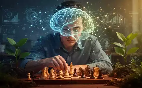 Ein stilisiertes, leuchtendes Gehirnnetzwerk über einem fokussierten Individuum, das eine komplexe kognitive Aufgabe löst, umgeben von digitalen Elementen. - Foto: über boerse-global.de