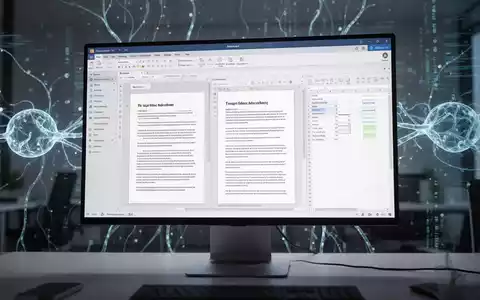Ein Computerbildschirm zeigt eine moderne Open-Source-Bürooberfläche mit geöffneten Dokumenten und Tabellen, die auf KI-Integration hindeutet. - Foto: über boerse-global.de