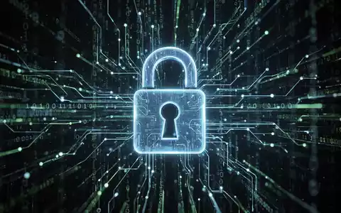 Schloss-Symbol auf leuchtenden Datenströmen und Binärcode, Unternehmens-Cyberversicherung. - Foto: über boerse-global.de