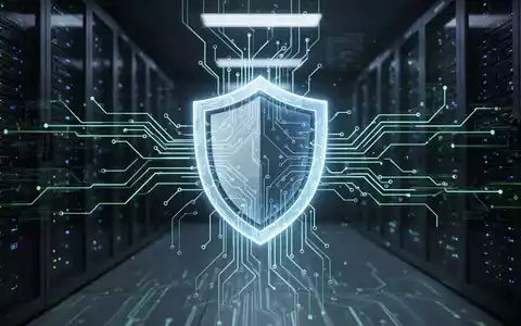 Leuchtendes Schildsymbol über einer Leiterplatte, symbolisiert erweiterte Sicherheitsupdates für Windows 10 bei Cyberbedrohungen. - Foto: über boerse-global.de