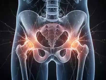 Eine stilisierte, abstrakte Darstellung der Beckenbodenmuskulatur mit angedeuteten therapeutischen Energielinien. - Foto: über boerse-global.de
