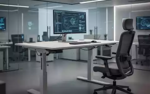 Ein moderner, höhenverstellbarer Schreibtisch in einem Büroumfeld, der ergonomisches Arbeiten und Inklusion fördert. - Foto: über boerse-global.de