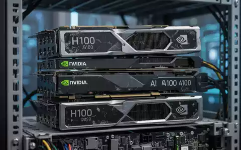 Nahaufnahme von leistungsstarken NVIDIA AI GPUs in einem Server-Rack, Symbol für den Gebrauchtmarkt für Hardware. - Foto: über boerse-global.de