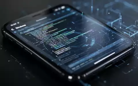Nahaufnahme eines iPhone-Bildschirms mit technischem Code und Daten, die einen Software-Downgrade-Prozess darstellen. - Foto: über boerse-global.de