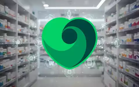 Abstrakte Szene, die Wachstum im Online-Pharmasektor darstellt, mit leuchtenden digitalen Netzwerken und verschwommenen Apothekenregalen. - Foto: über boerse-global.de