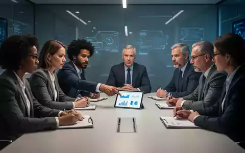 Eine Gruppe von Menschen, darunter Arbeitnehmervertreter und Manager, diskutiert an einem Konferenztisch über neue Technologien und rechtliche Rahmenbedingungen. - Foto: über boerse-global.de