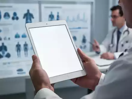 Eine Hand hält eine einzelne weiße Tablette, im Hintergrund eine verschwommene medizinische Umgebung. - Foto: über boerse-global.de