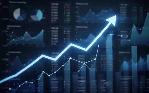 Eine stilisierte, aufwärts gerichtete Linie aus blauem Licht, die Wachstum und Zuflüsse im Finanzbereich darstellt, vor einem unscharfen Hintergrund. - Foto: über boerse-global.de