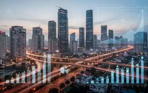 Eine dynamische, moderne Stadtsilhouette von Hanoi oder Ho-Chi-Minh-Stadt bei Sonnenuntergang, die Wirtschaftswachstum und Reformen symbolisiert. - Foto: über boerse-global.de