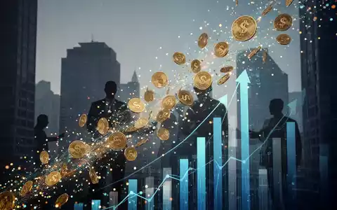 Abstrakte Visualisierung steigender digitaler Kosten, Daten-Token fließen aufwärts und verwandeln sich in Finanzsymbole, symbolisiert KI-Budgetdruck. - Foto: über boerse-global.de