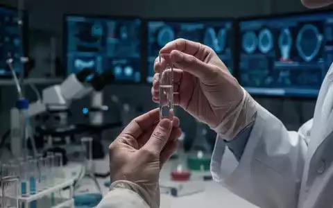 Nahaufnahme der Hände eines Wissenschaftlers, der in einem Labor eine Glasampulle mit Flüssigkeit hält, umgeben von Geräten. - Foto: über boerse-global.de