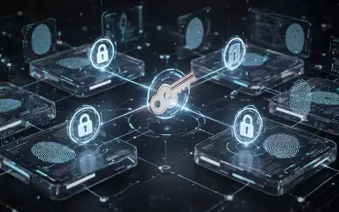 Digitale Illustration leuchtender Passkey-Symbole, die mit verschiedenen Plattformen verbunden sind und sichere, passwortlose Authentifizierung sowie Datenschutz symbolisieren. - Foto: über boerse-global.de